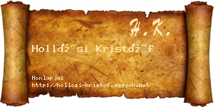 Hollósi Kristóf névjegykártya